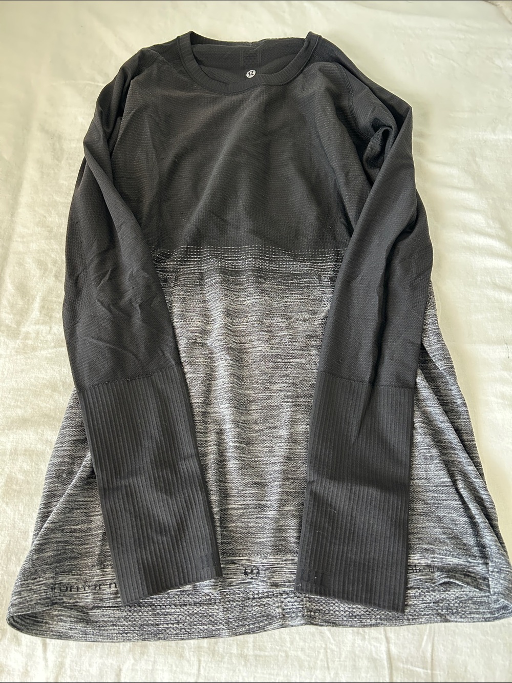 lululemon athletica Black and Gray Long Sleeve Tee